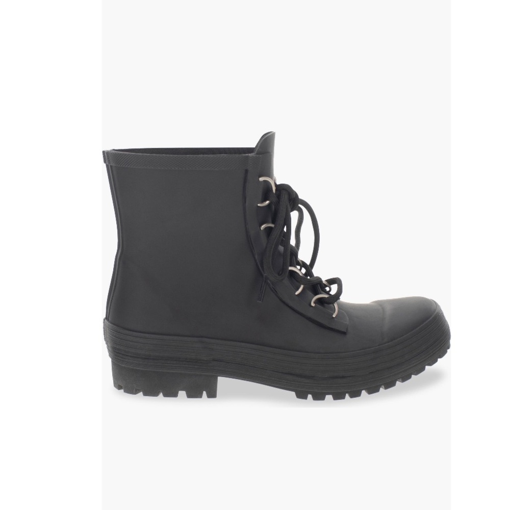 Chooka Ava Lace Up Waterproof Rain Boot Black With Black Laces Women’s Size 10 - Picture 3 of 14